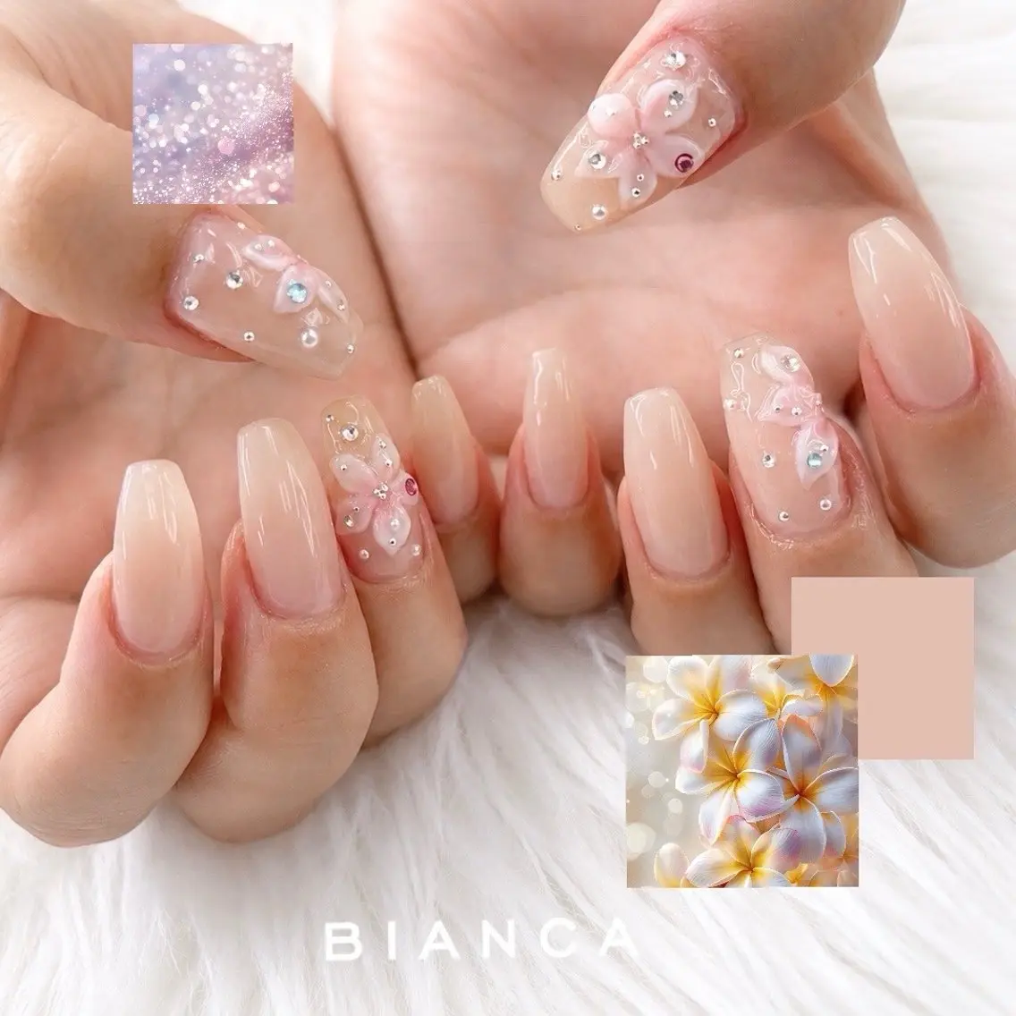 ネイル アートネイル フラワーネイル ハンドネイル Bianca大宮店 上野のネイルデザイン