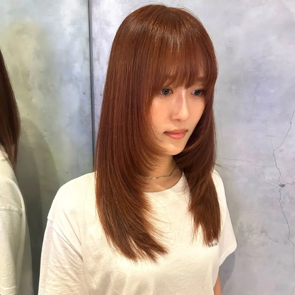 ロング カラー ブリーチ ブラウンカラー ダブルカラー ブリーチなしカラー ピンクカラー カット ヘアカラー トリートメント ベージュ/透明感/ レイヤー/あやか💕のヘアスタイル