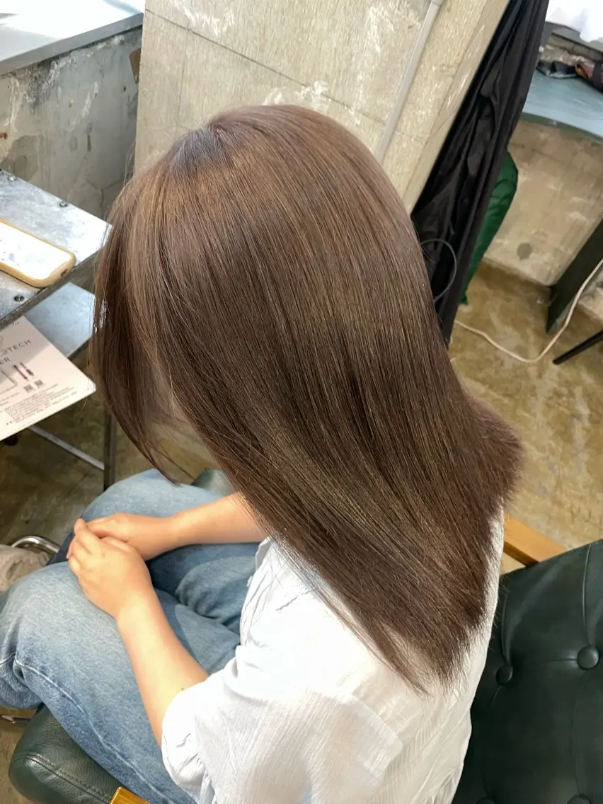 セミロング カラー ベージュカラー ミルクティーベージュ ヘアカラー ニュアンスカラー/ 🫧レミ(坊主)のヘアスタイル