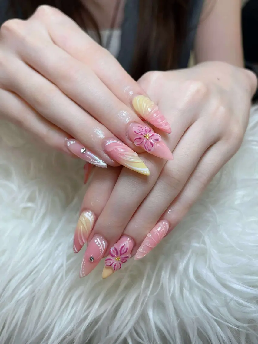 ネイル チークネイル 長さ出し フットネイル マグネットネイル 持ち込み ANH NAIL ゴテゴテ専門店💎のネイルデザイン
