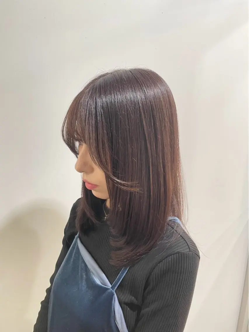 ミディアム 顔まわりレイヤー 顔周りカット レイヤーカット きむら なみか🪐のヘアスタイル