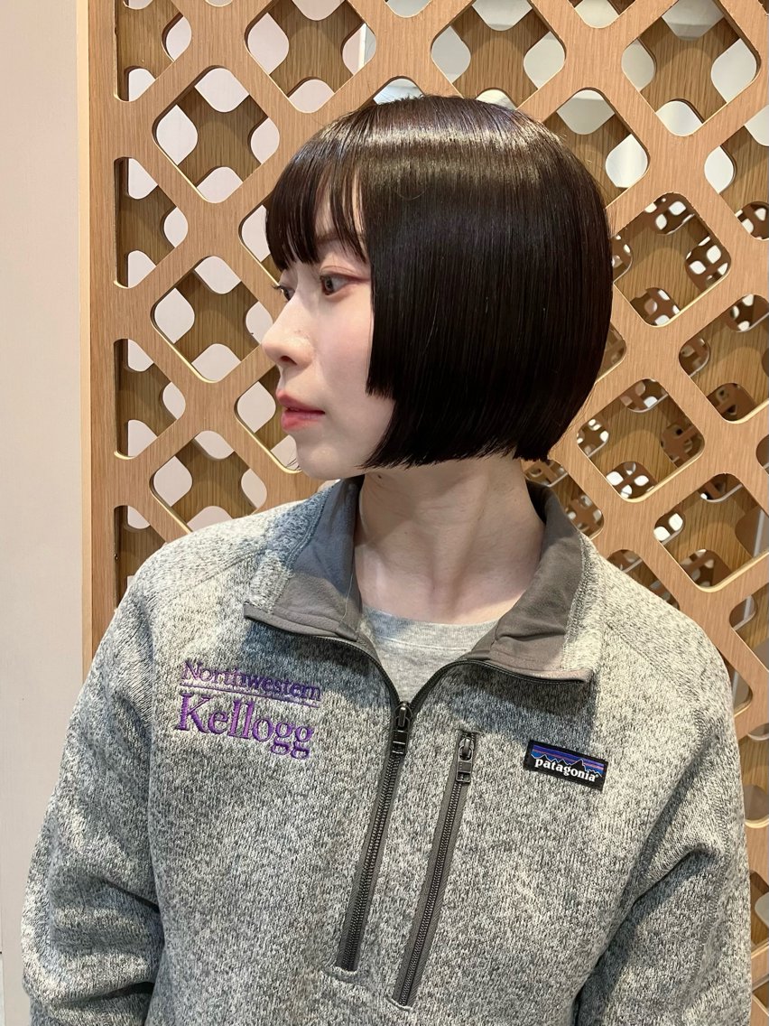ショート カラー ボブレイヤー 黒髪 ボブ レイヤーカット カット ヘアカラー 川間 将彦のヘアスタイル