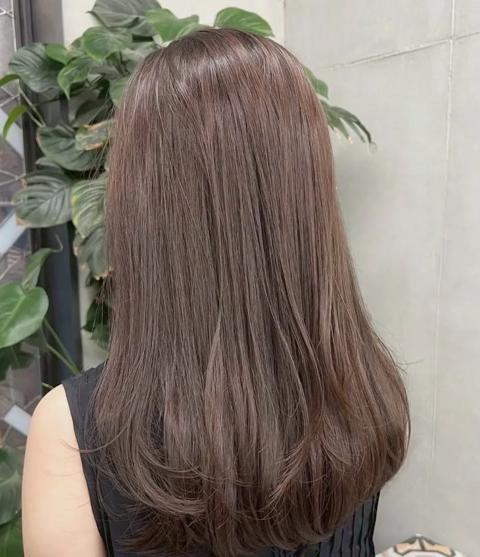 ロング カラー グレージュ ヘアカラー トリートメント Glimpseあやね 🎀大濠/髪質改善のヘアスタイル
