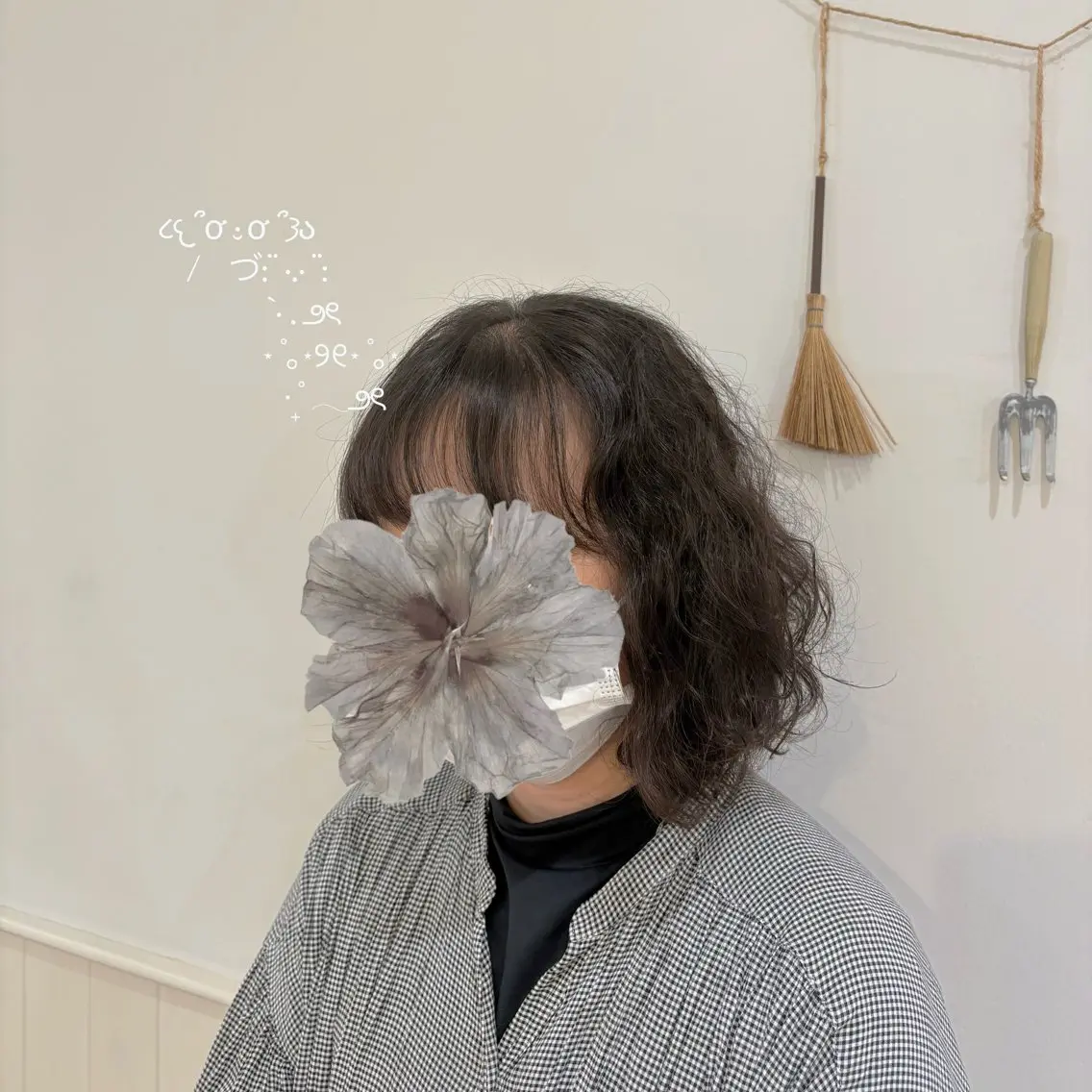 ミディアム カット パーマ えんどう ゆめはのヘアスタイル