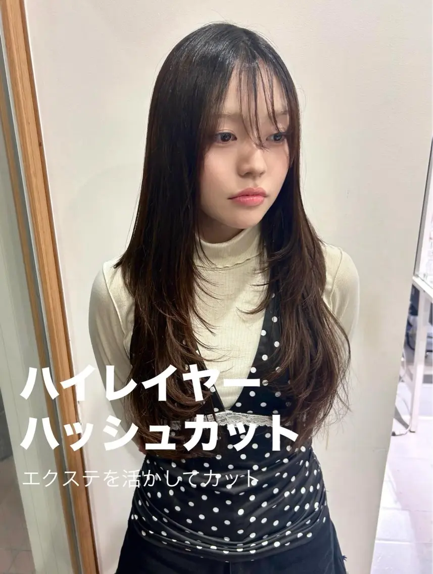 ロング カラー カット ヘアカラー トリートメント レイヤーカット⛓ hina🩶のヘアスタイル