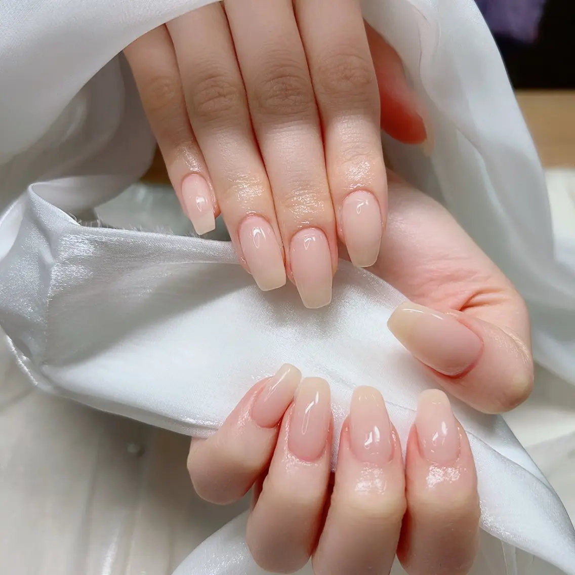 ネイル オフィスネイル ワンカラーネイル バレンタイン Cute Tips nailのネイルデザイン
