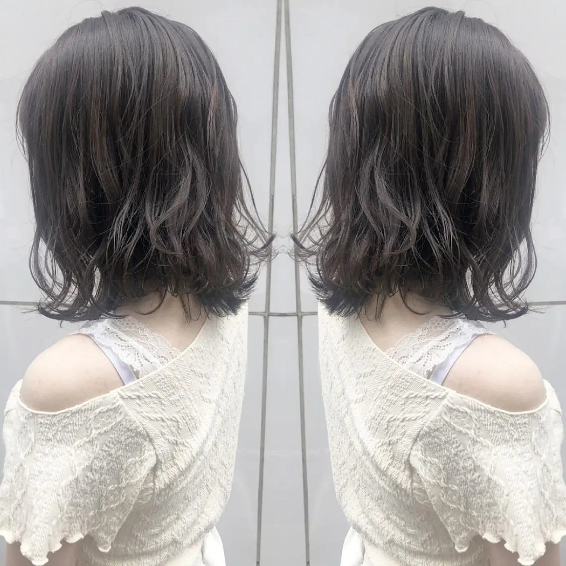 ミディアム カラー ヘアアレンジ グレージュ カット ヘアカラー トリートメント 竹内啓太 ボブのヘアスタイル