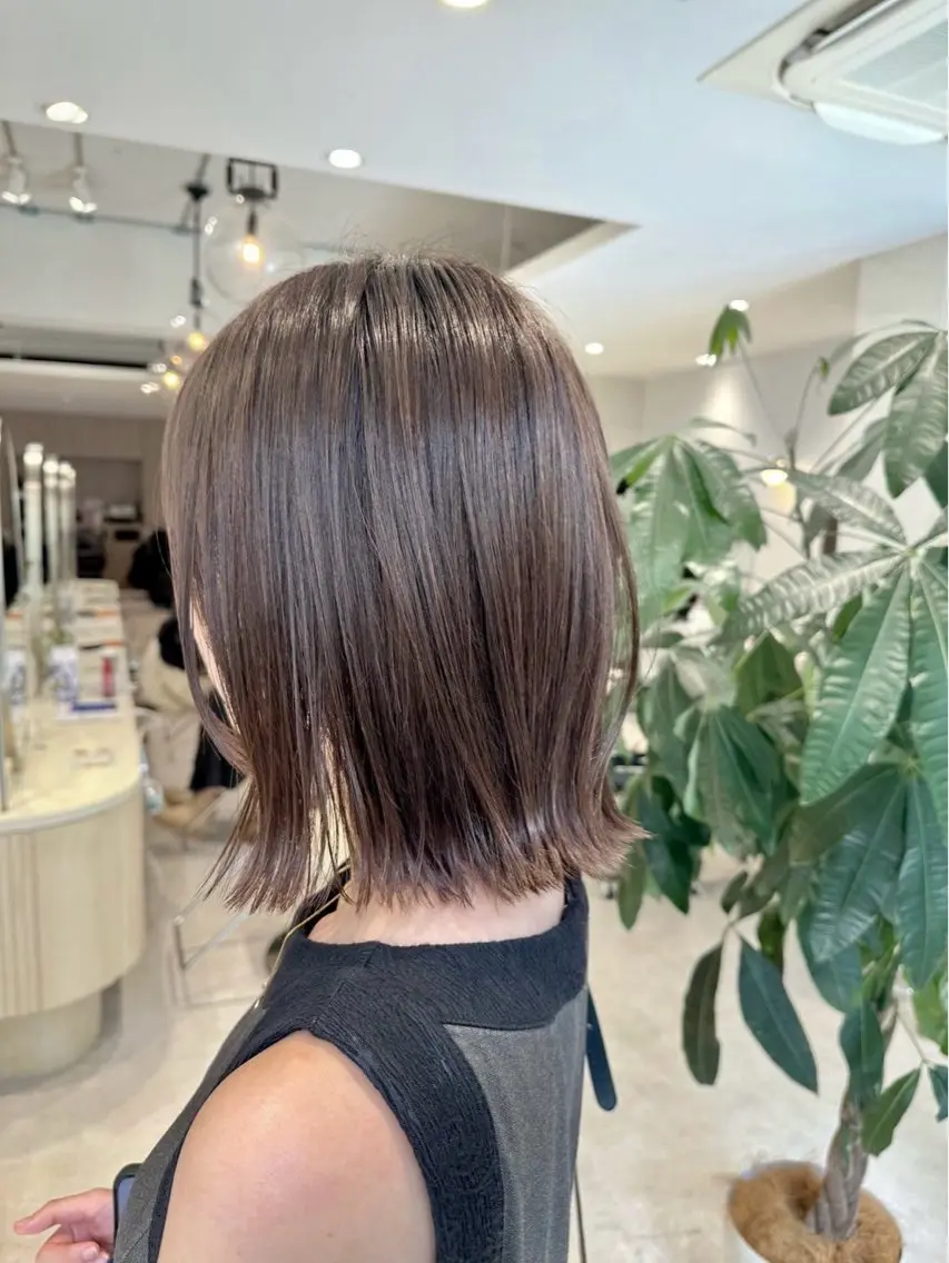 ミディアム カラー イルミナカラー ボブ 髪質改善 トリートメント カット ヘアカラー 透明感カラー🌿 グレージュ🐺陽介のヘアスタイル