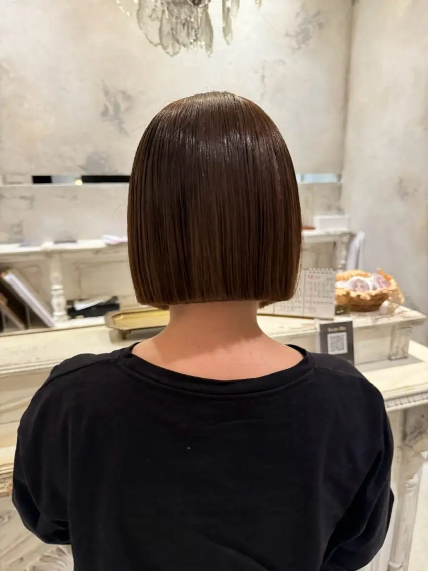 ミディアム カラー 縮毛矯正 笹原 叶のヘアスタイル