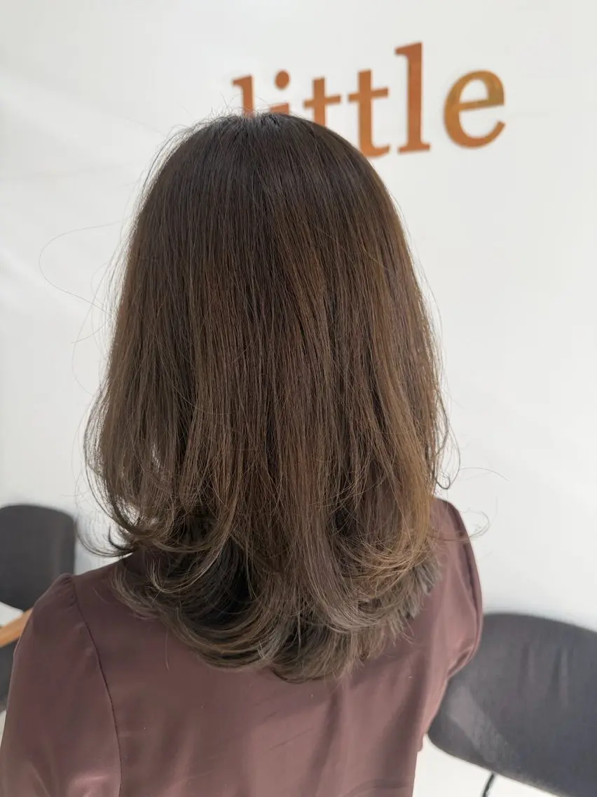 セミロング カラー ブラウンカラー レイヤーカット カット ヘアカラー トリートメント 似合わせ/レイヤー カット/すずきたつやのヘアスタイル