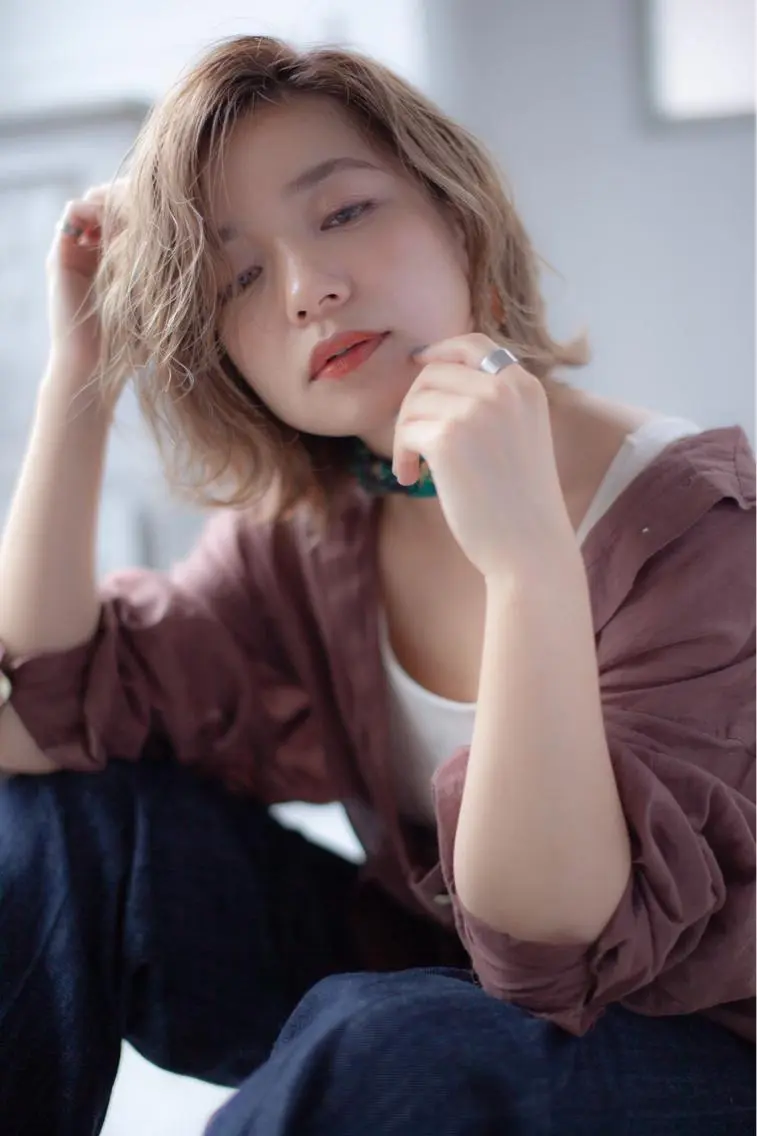 【透明感カラー】骨格矯正ショート・ボブカット＋イルミナカラー＋保湿トリートメント🌈の写真
