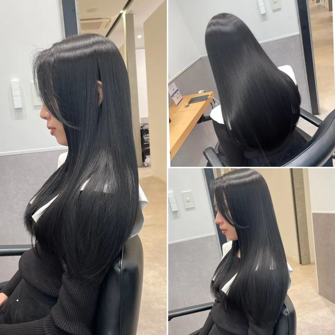 ロング カラー 黒髪 透明感カラー ダークグレー ダークグレージュ グレージュ ヘアカラー トリートメント 佐藤 高徳のヘアスタイル