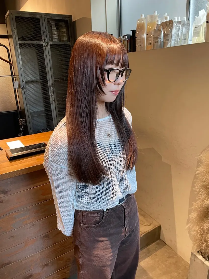 ロング 顔周りカット カット ヘアカラー トリートメント fubuki🪷 似合わせカットカラーのヘアスタイル