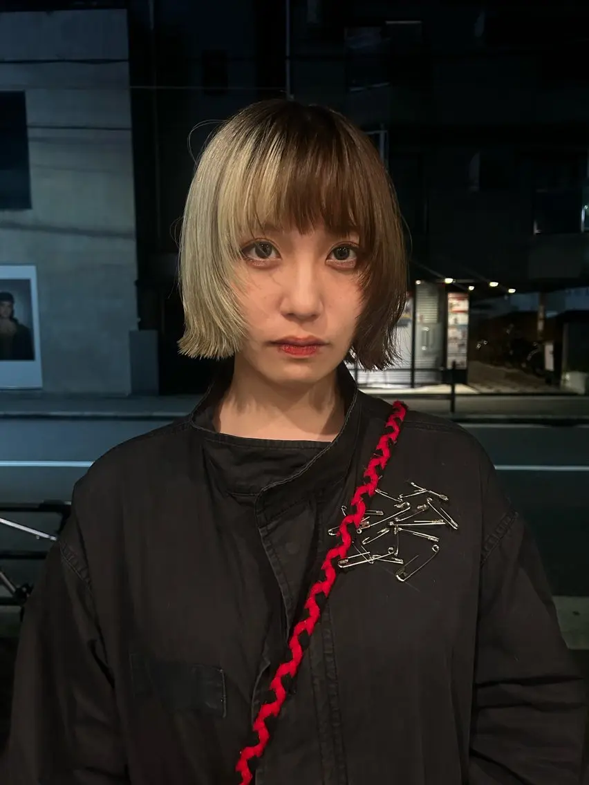 ショート ボブレイヤー ボブ レイヤーカット 心斎橋/レイヤー/ ブリーチ/モエのヘアスタイル