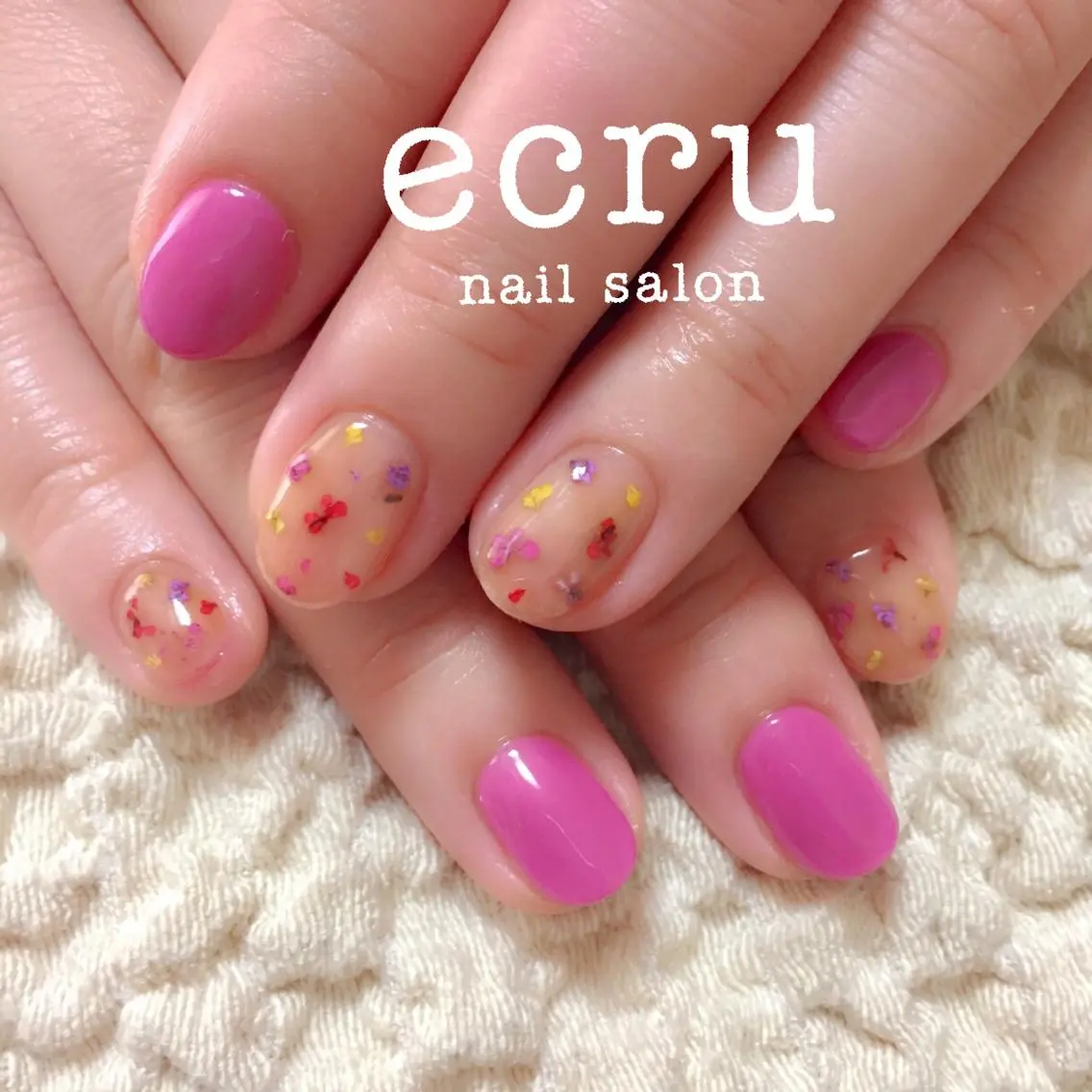 ネイル アートネイル フラワーネイル ジェルネイル ワンカラーネイル シンプルネイル ecru nail 長谷川まきのネイルデザイン