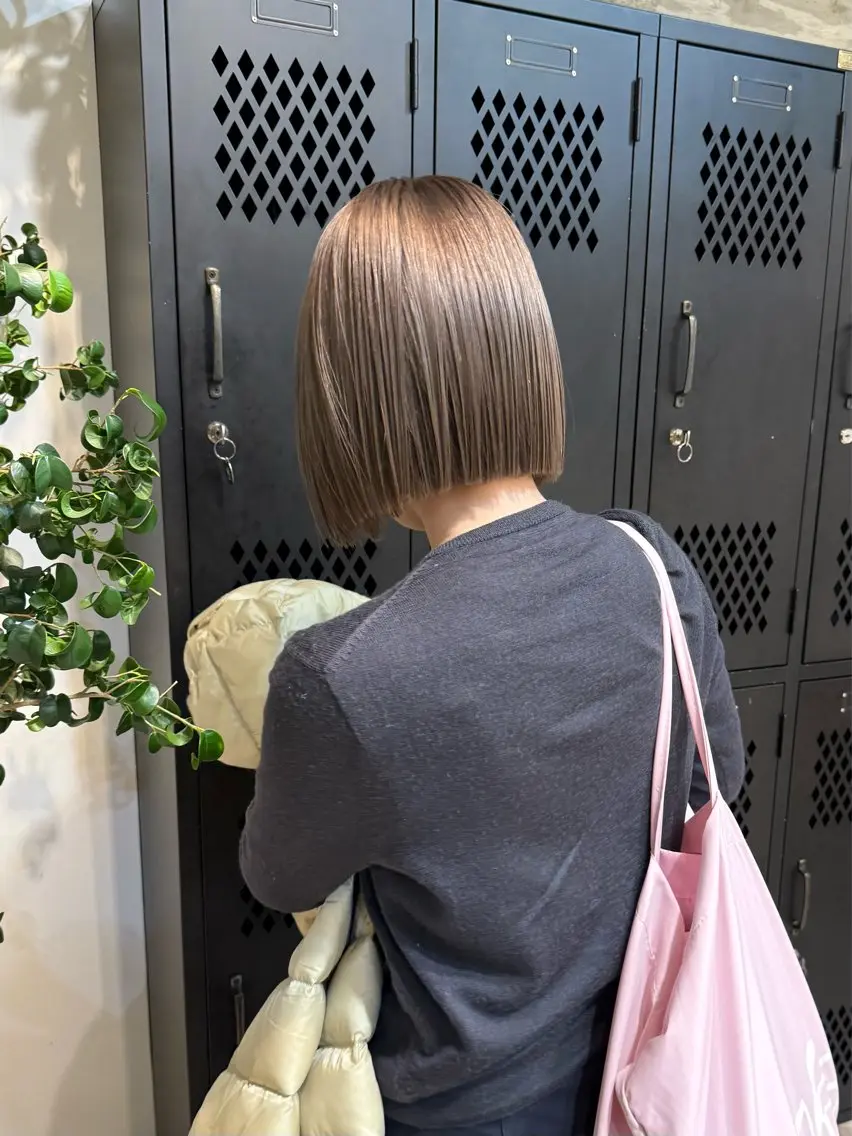 ミディアム カラー ヘアカラー トリートメント 色落ち綺麗透明感カラ /ボブ/ナカツヒカルのヘアスタイル