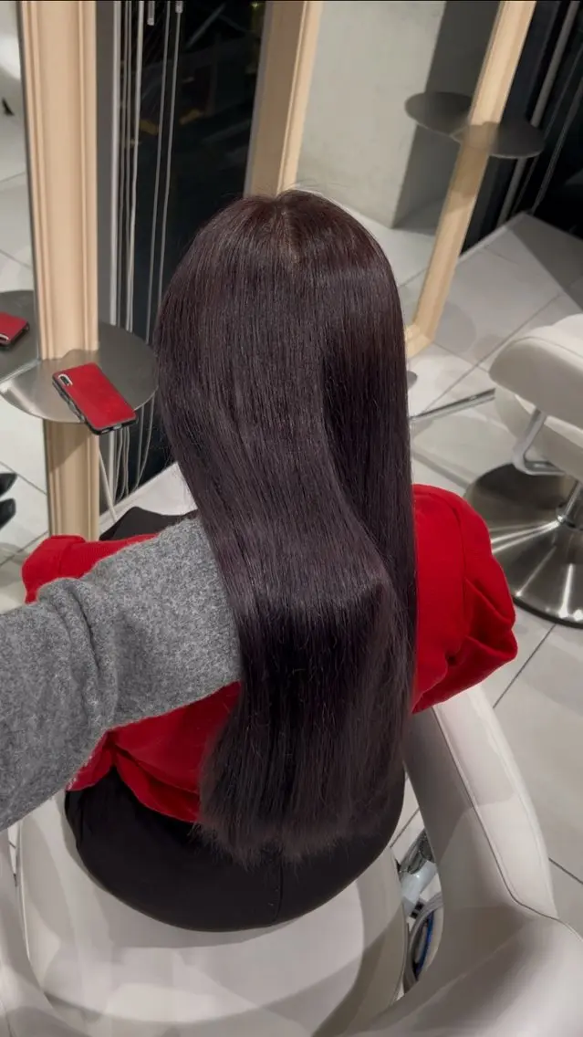 ロング カラー グレージュ ラベンダーカラー ラベンダーグレージュ ラベンダーグレー ヘアカラー 結 菜のヘアスタイル