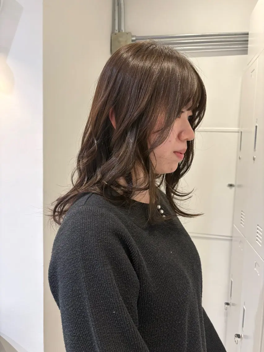 セミロング カラー カット ヘアカラー レイヤーカット🍏 オリーブ/ののかのヘアスタイル