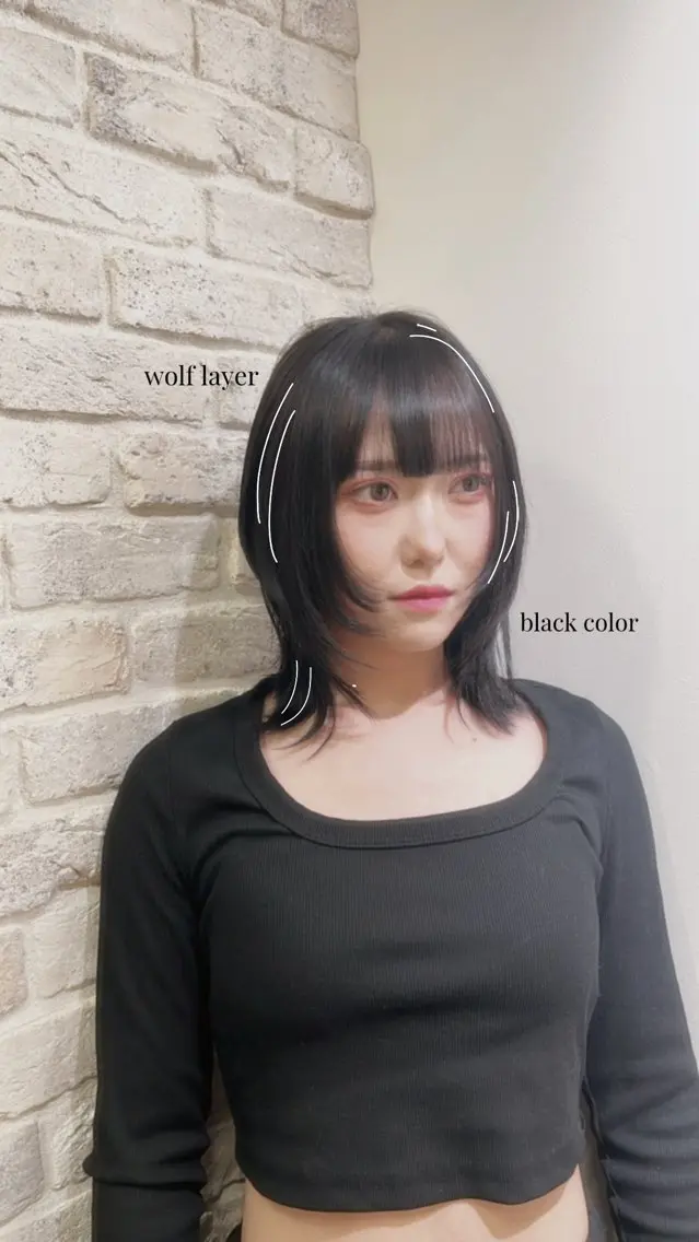 ミディアム レイヤーカット ウルフカット ウルフレイヤー 縮毛矯正/暖色系 /徳田真緒のヘアスタイル