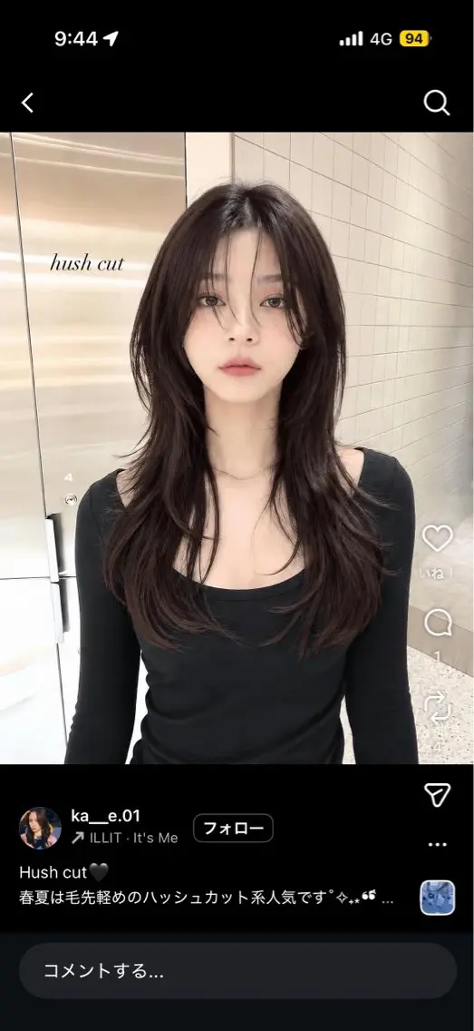 ロング カット 大人韓国レイヤ ー特化｜角岡泉希🩶のヘアスタイル