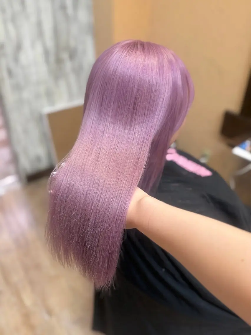 ロング カラー ラベンダーカラー ピンクカラー ピンクラベンダー ヘアカラー moremuu 舞桜🤍🫧のヘアスタイル