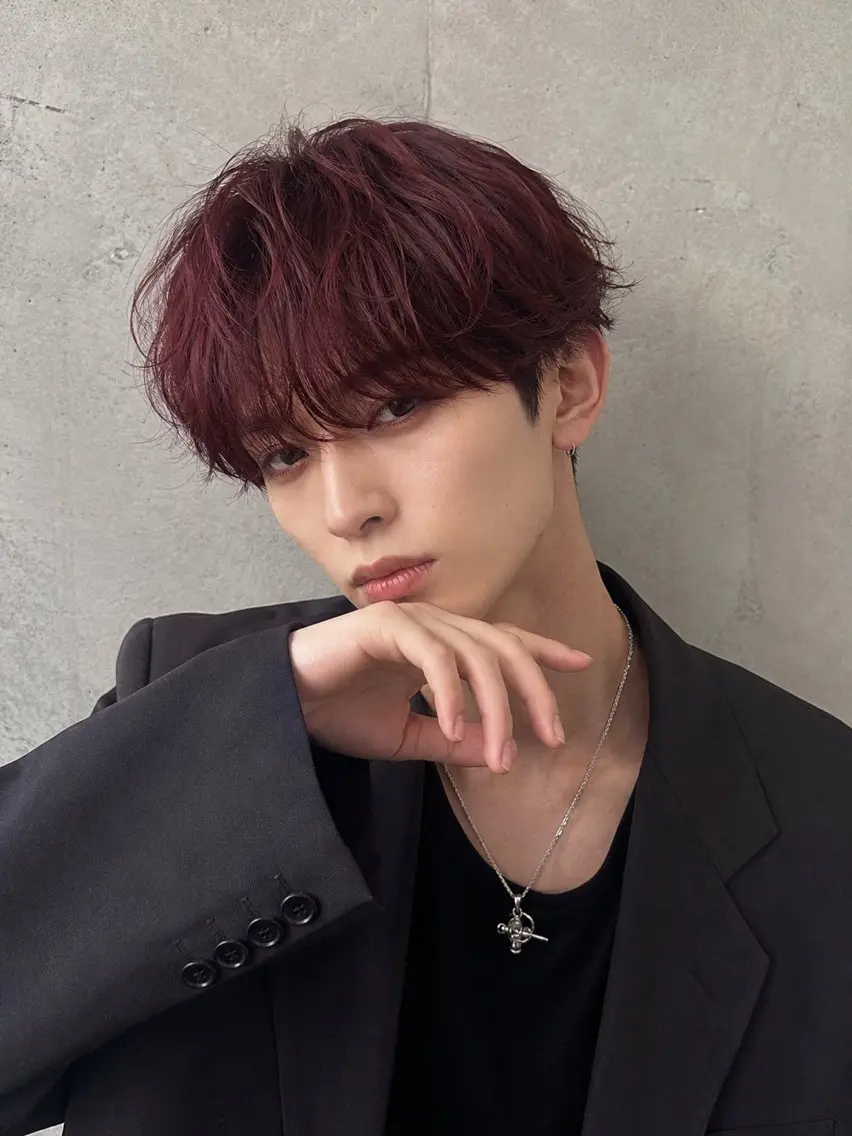 ショート カラー メンズ マッシュ レッドカラー 似合わせカット ショートヘア カット ヘアカラー 🔮メンズ縮毛矯正 メンズパーマ💎竹永のヘアスタイル