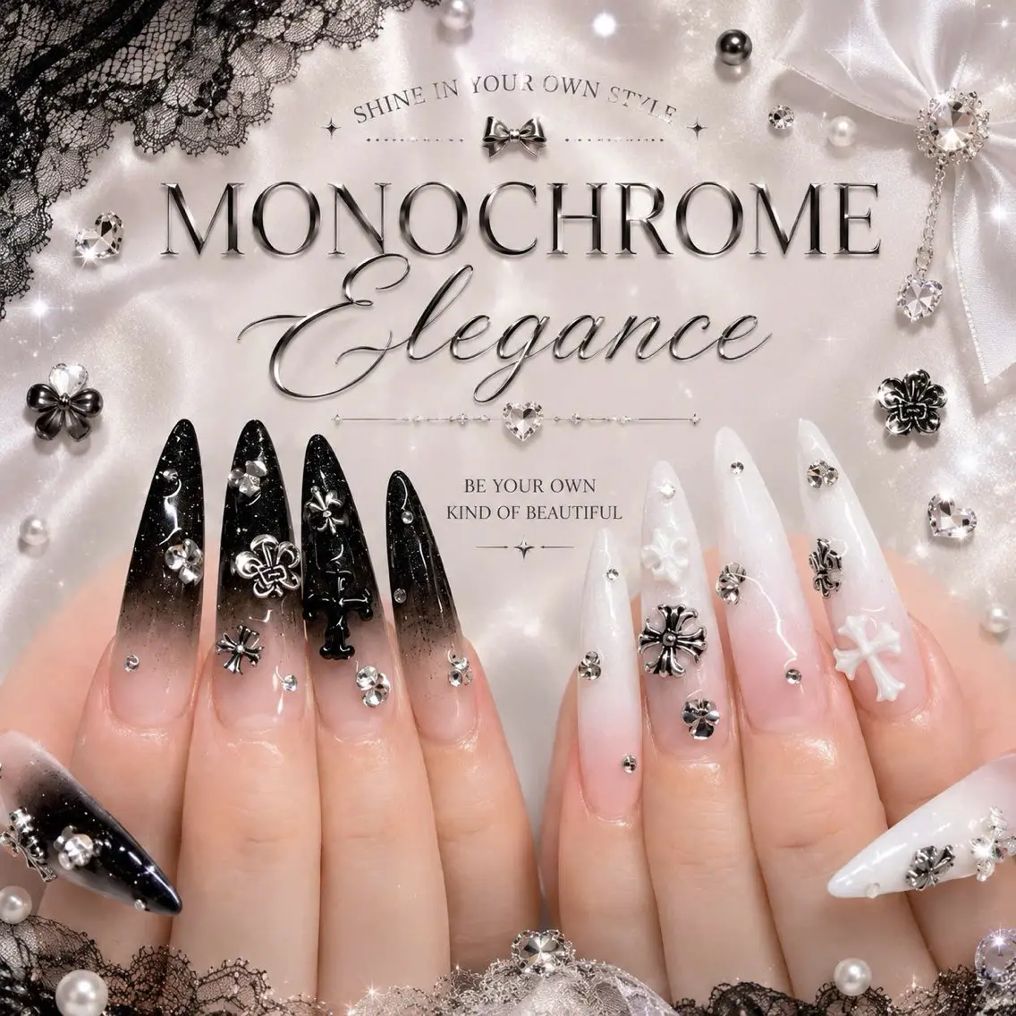 ネイル アートネイル オーロラネイル クリアネイル 長さ出し フレンチネイル ハンドネイル HOT Nail Salonのネイルデザイン