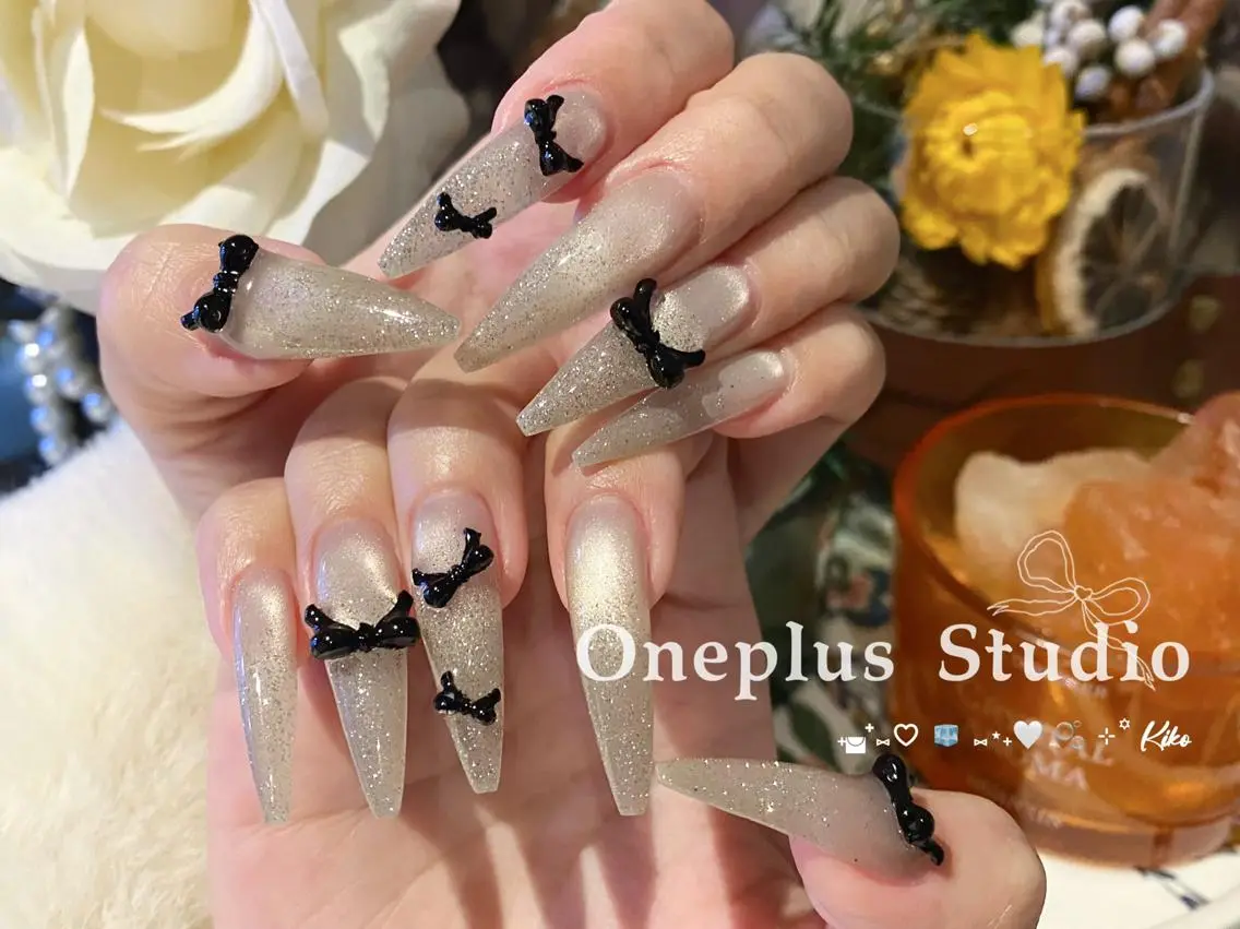 ネイル アニマル柄 ボルドー ブラウン フレンチネイル マグネットネイル One plus StudioNailのネイルデザイン