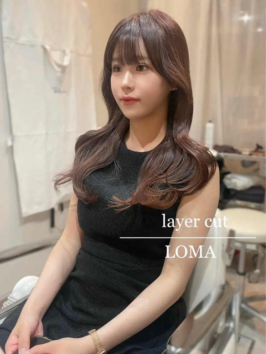 ロング 韓国風ヘア レイヤーカット カット ヘアカラー トリートメント LOMA🇰🇷 銀座クボタのヘアスタイル