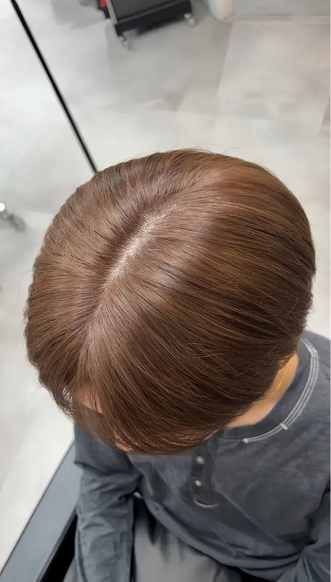 セミロング カラー メンズ メンズブリーチ ブリーチ ブラウンカラー チョコレートブラウン 透明感カラー ヘアカラー 新宿/ハイトーン /透明感カラー/ガクのヘアスタイル
