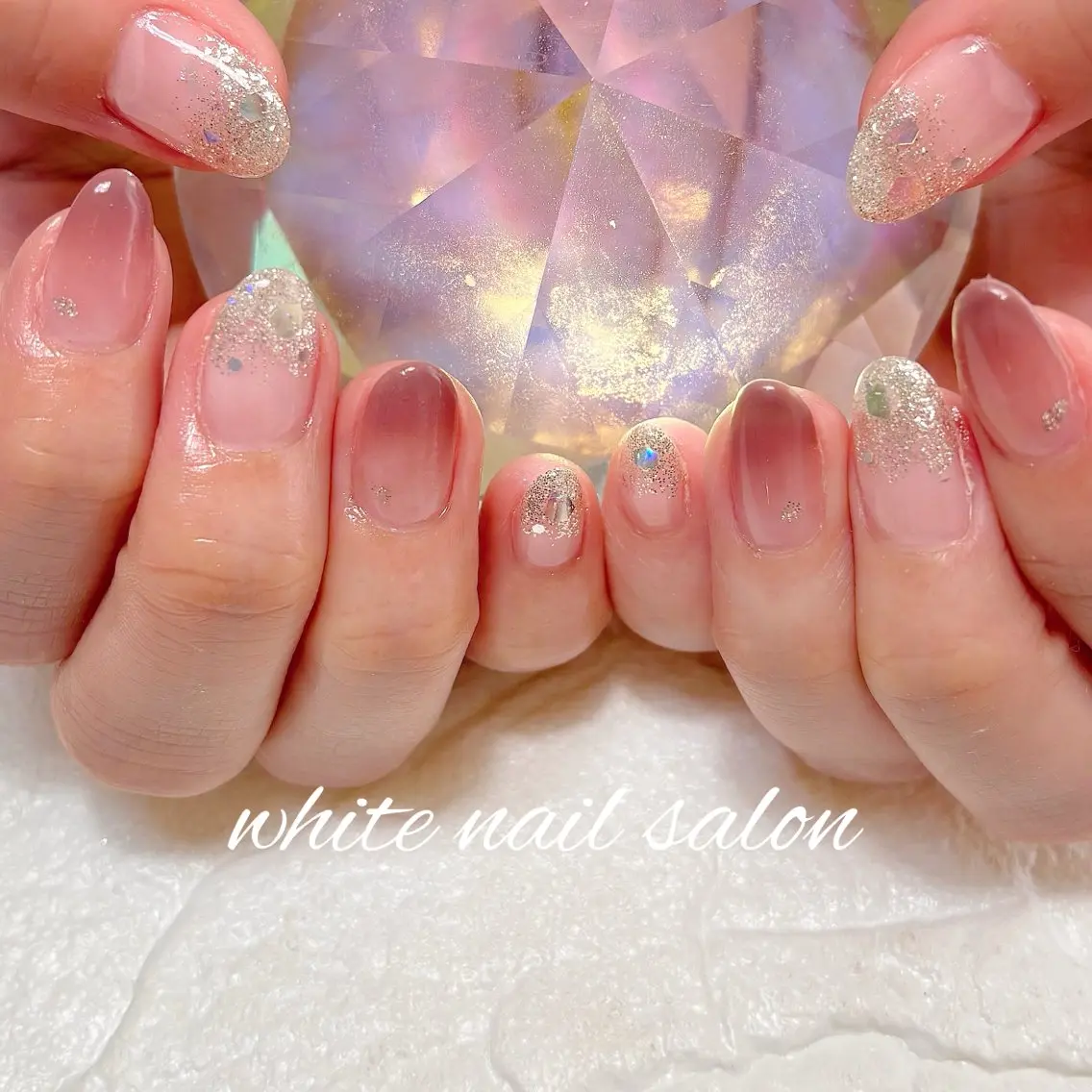 ネイル フットネイル ラメ(グリッター) 持ち込み ハンドネイル white nail salonのネイルデザイン