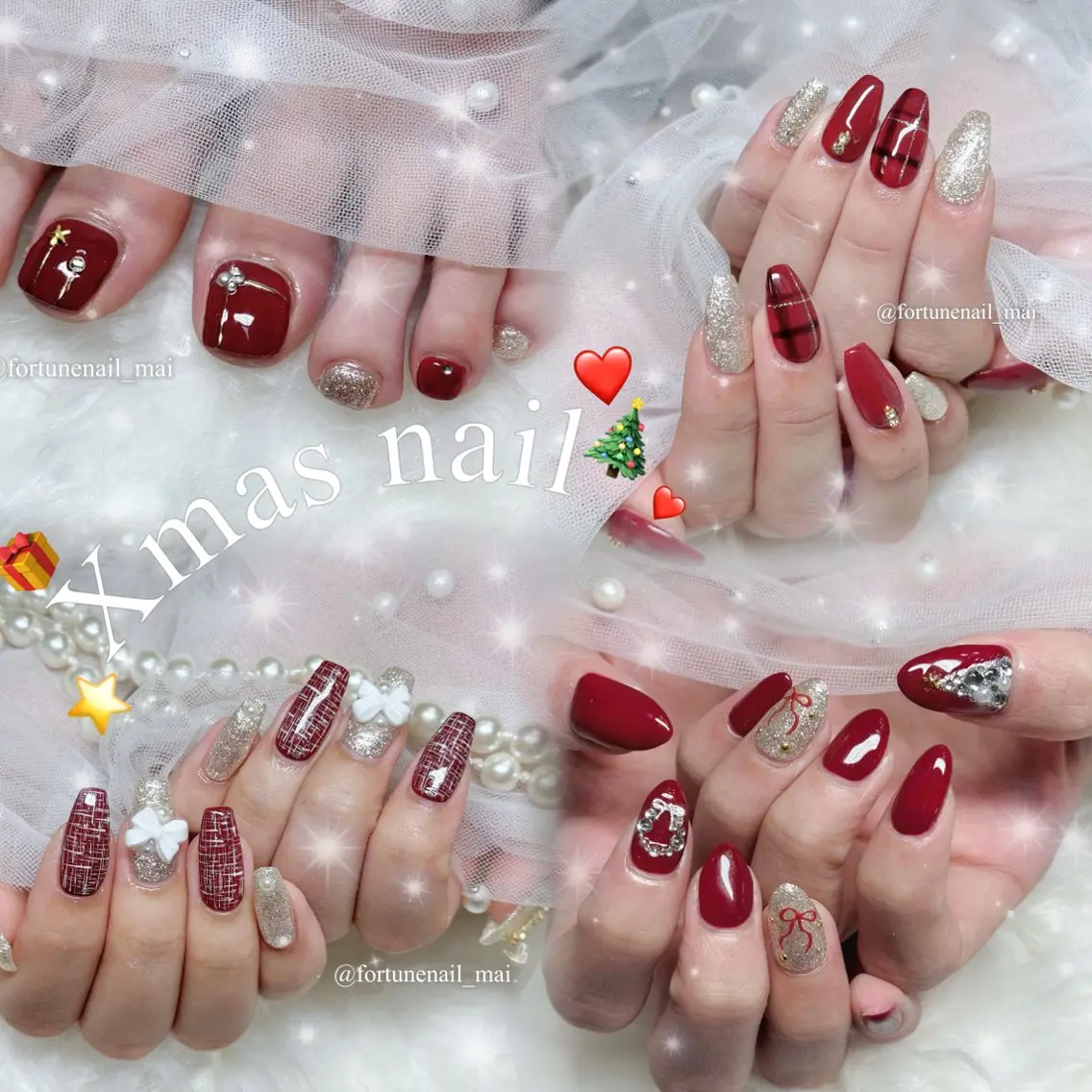 ネイル 冬ネイル クリスマス ハンドネイル 🎀Mai 🎀のネイルデザイン