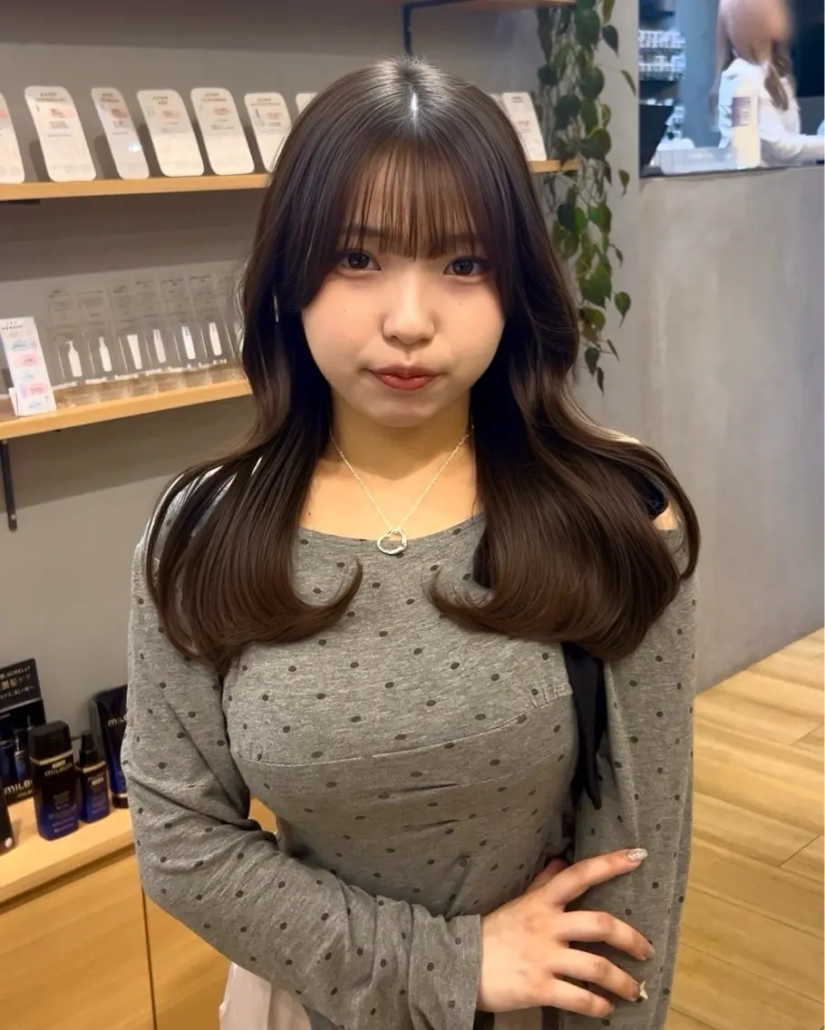 セミロング カラー 長谷川 将斗のヘアスタイル