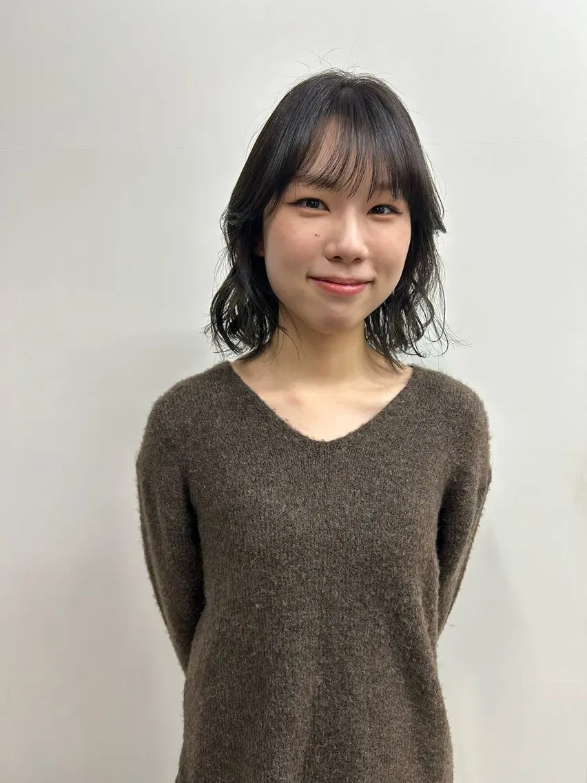 ミディアム カラー 原 瑞希のヘアスタイル