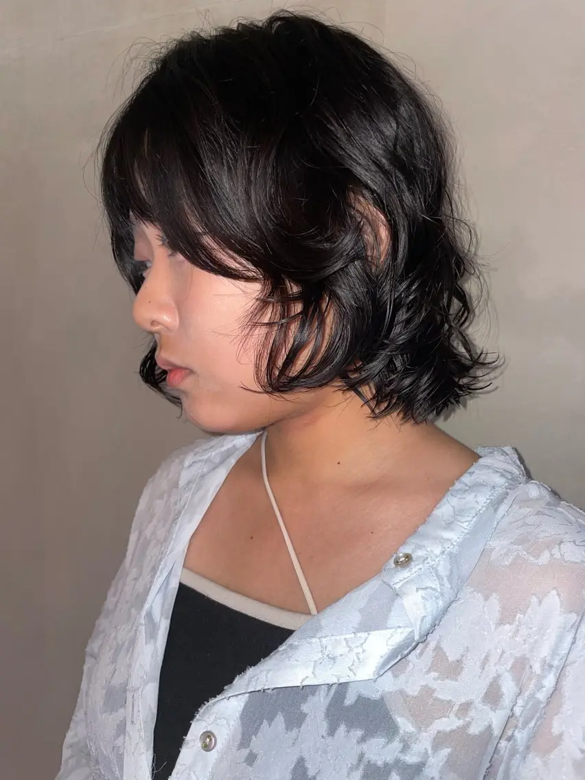 ミディアム パーマ 嶋崎 楓也/パーマ募集中のヘアスタイル