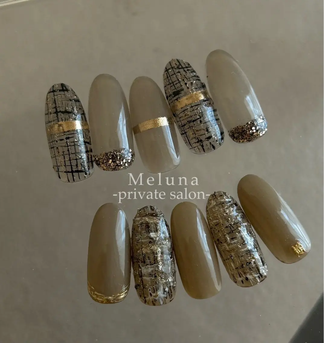 ネイル ニュアンスネイル ツイードネイル ハンドネイル Meruna .ﾒﾙｰﾅ.のネイルデザイン