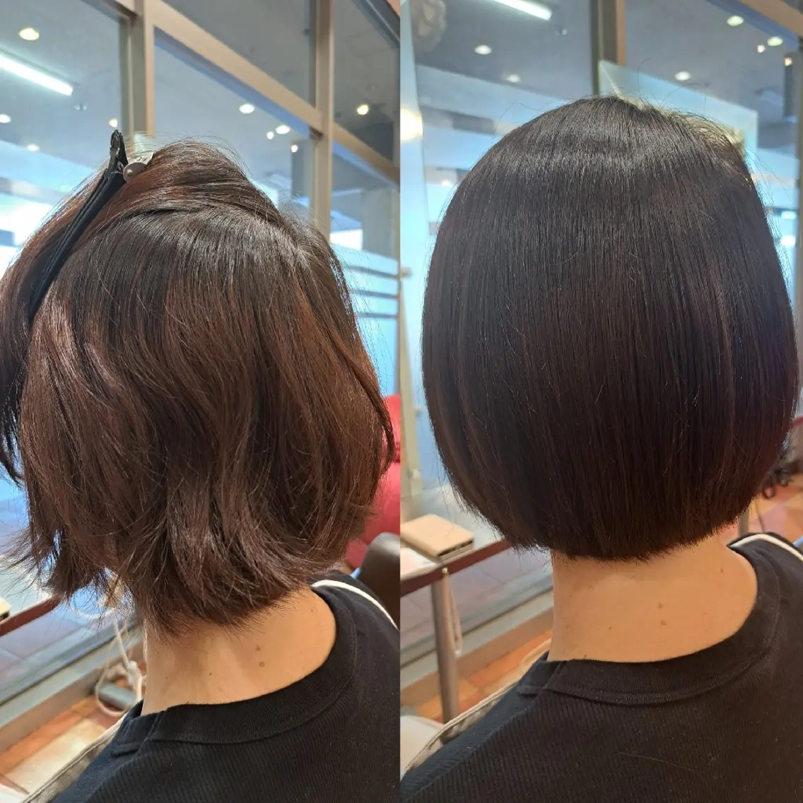 ミディアム カット 縮毛矯正 佐賀で美髪を作る人 山内　泰輝のヘアスタイル