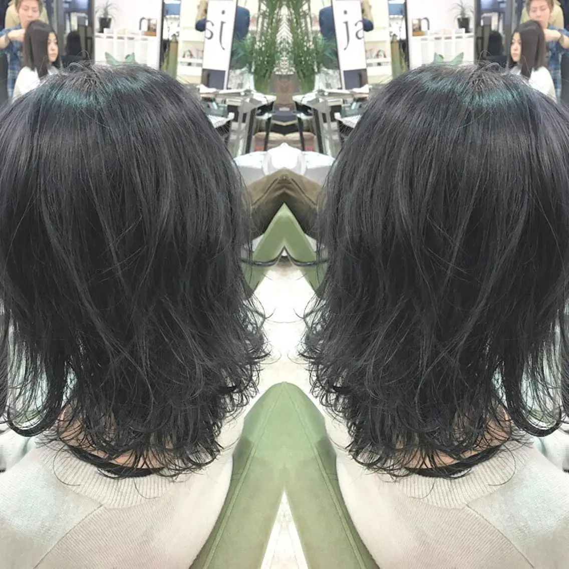 ミディアム カラー グレージュ 青木 茂樹⭐️ 透明感カラーのヘアスタイル