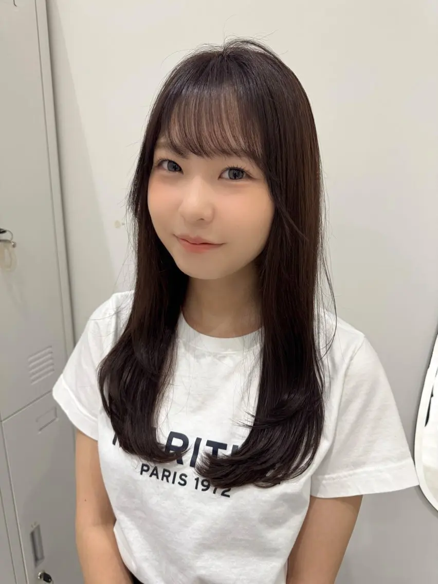 ロング カラー ブラウンカラー ラベンダーカラー レイヤーカット ロング カット ヘアカラー トリートメント 透明感カラー ボブ ミディアム 齊木勇人のヘアスタイル