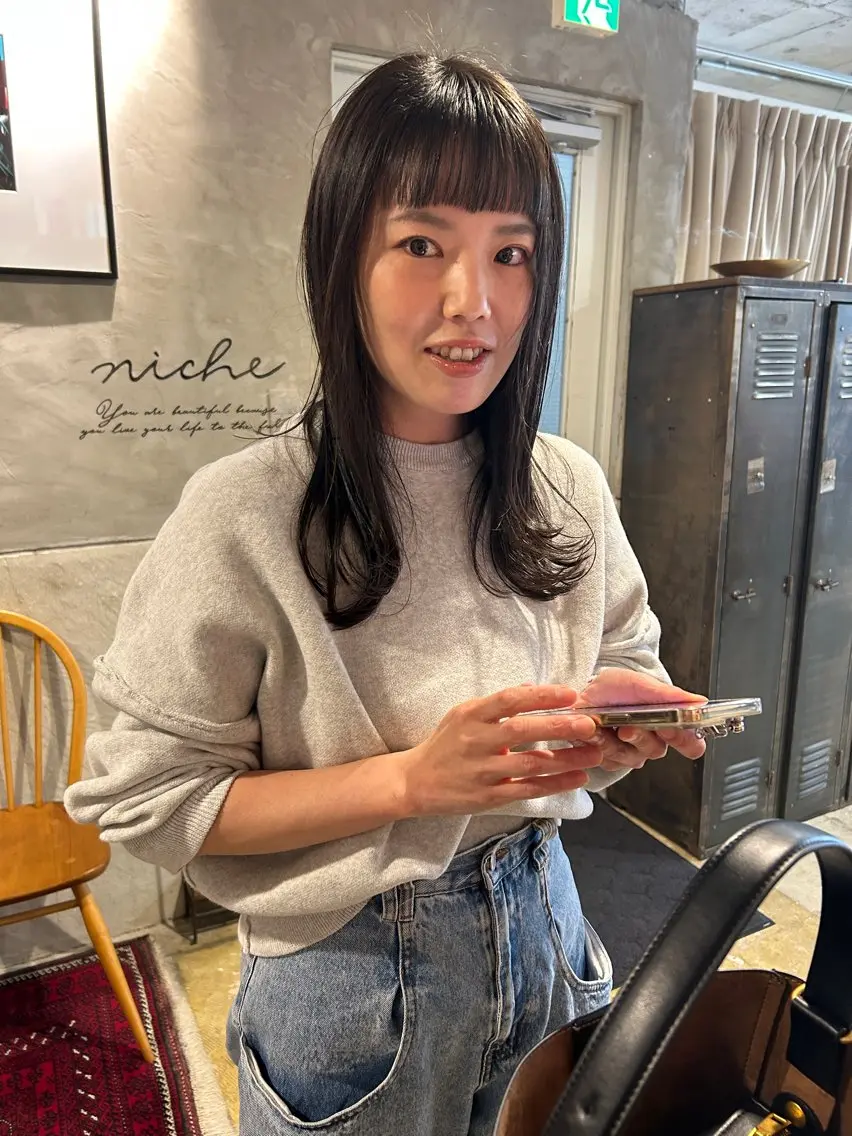 ロング オン眉 カット ayane⭐️ボブ・ ショート・パーマのヘアスタイル