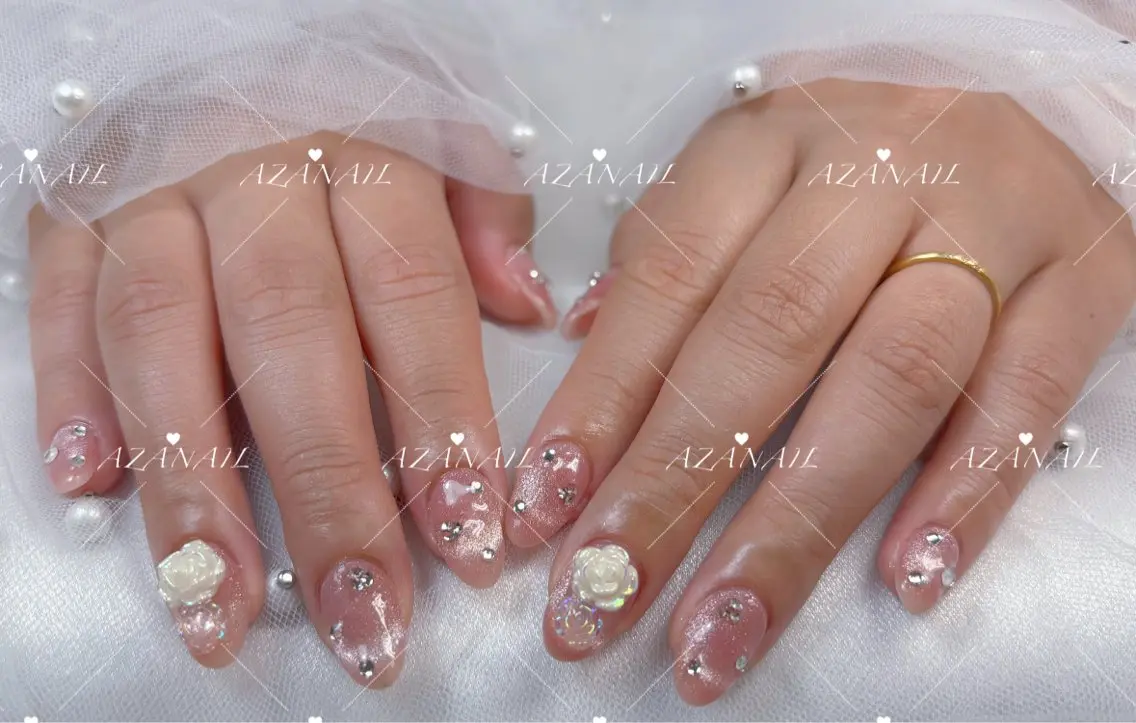 ネイル チークネイル グラデーション マグネットネイル シンプルネイル 春ネイル ハンドネイル AZA NAILROOMのネイルデザイン