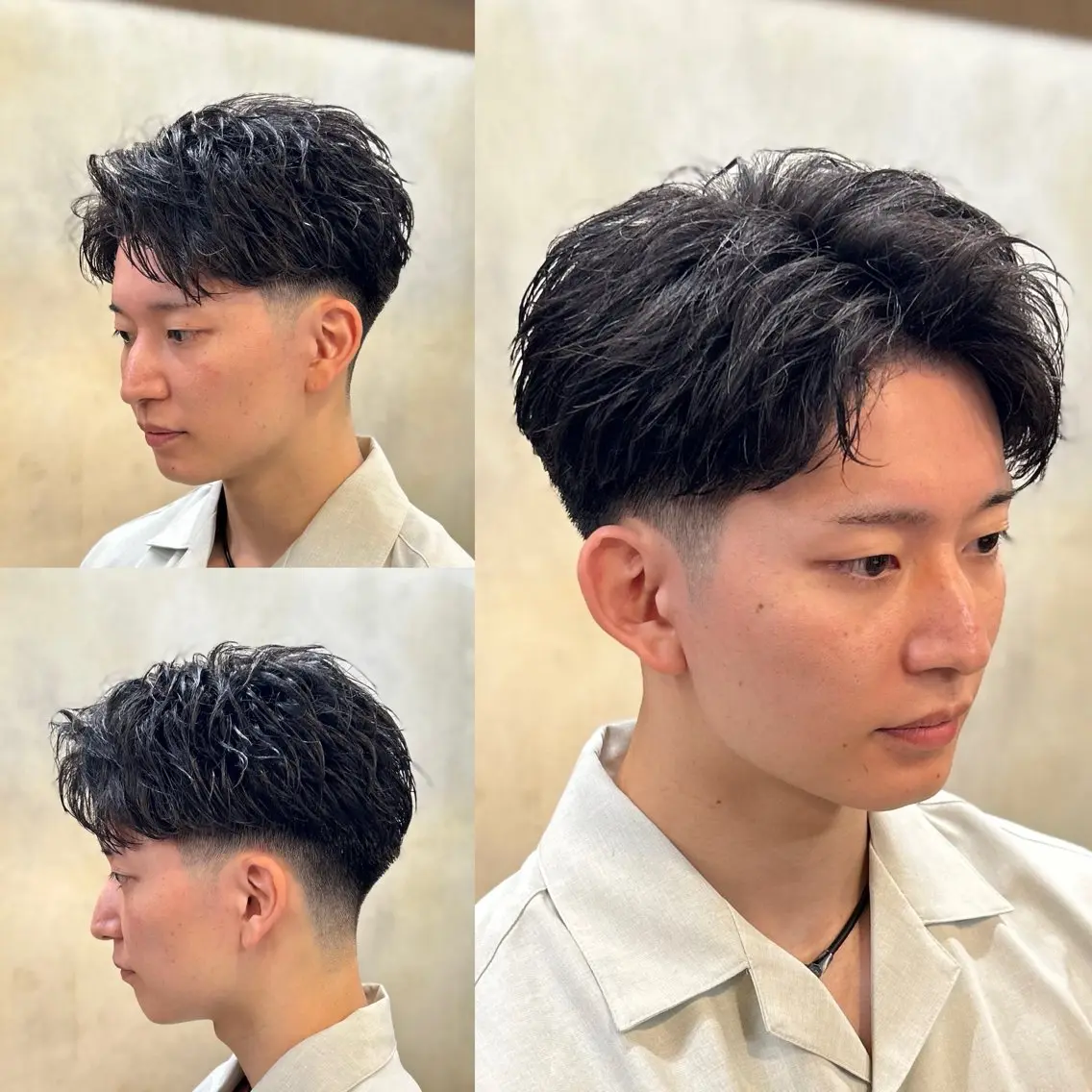 ショート パーマ メンズ カット パーマ トミモト アユムのヘアスタイル