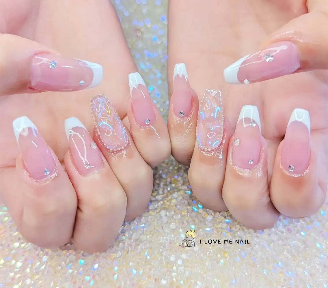 ネイル 長さ出し ハート 韓国ネイル マグネットネイル ニュアンスネイル ハンドネイル I LOVE ME NAIL.。.:*♡のネイルデザイン