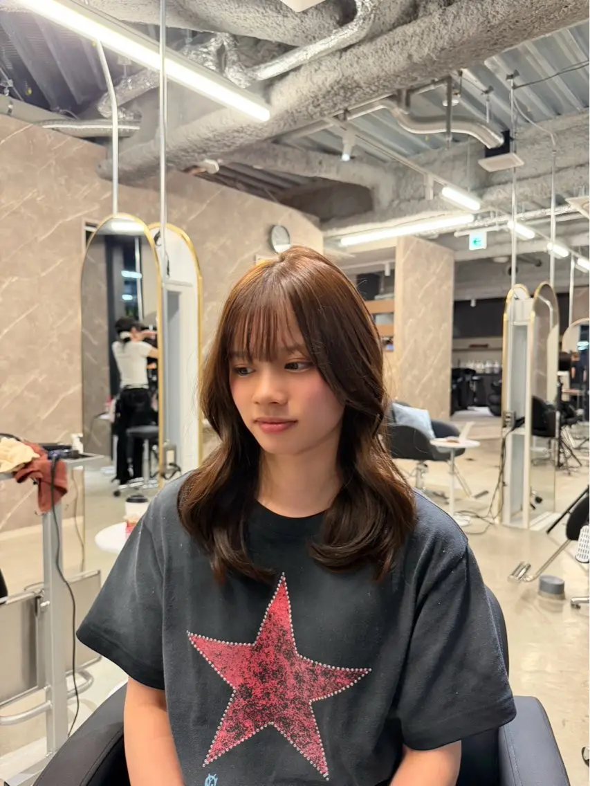 ミディアム カラー ベージュカラー 透明感カラー ヘアカラー 梅田/suzuka 透明感カラー🩰‎のヘアスタイル