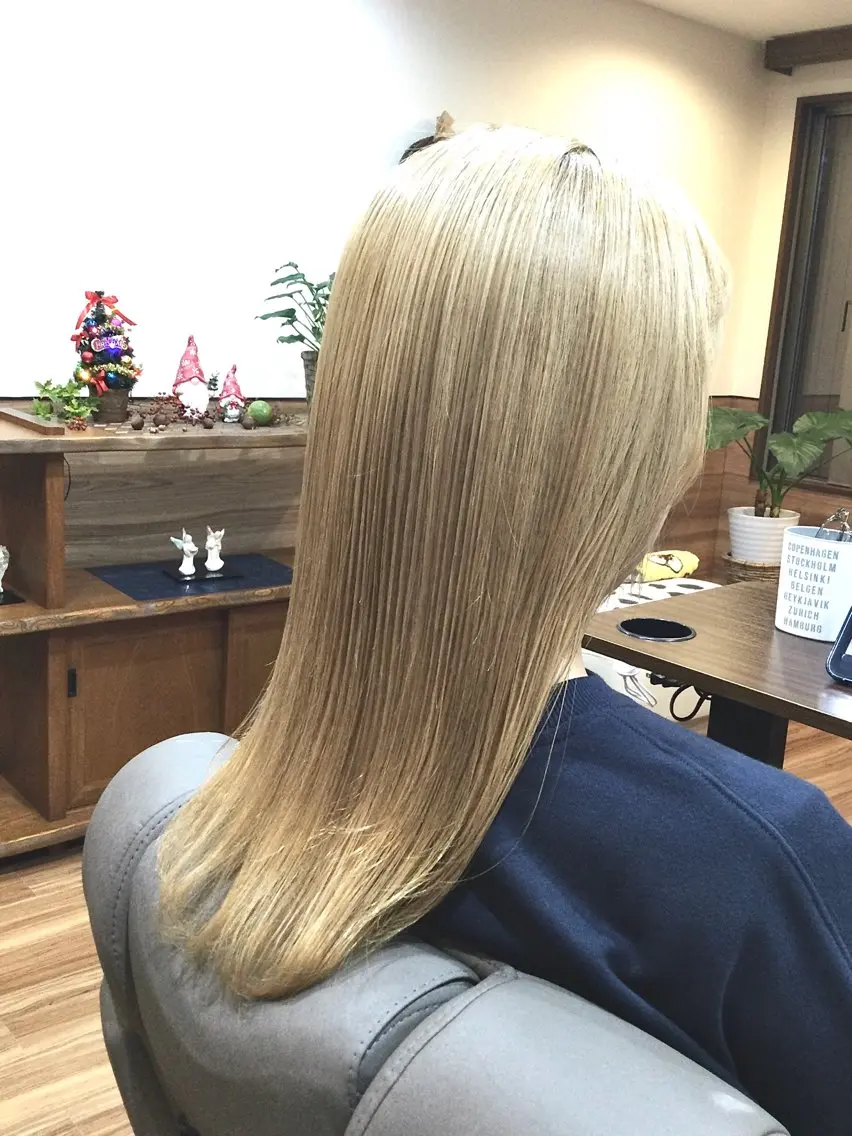セミロング トリートメント 酸熱トリートメント 縮毛矯正 Annon プライベートサロンのヘアスタイル