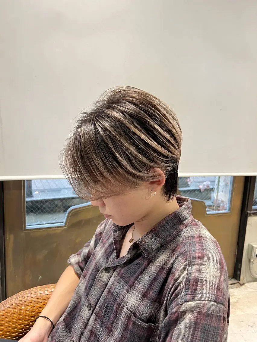 ショート カラー メンズ ヘアカラー トリートメント 海外デザイン🇺🇸 石渡諒太のヘアスタイル