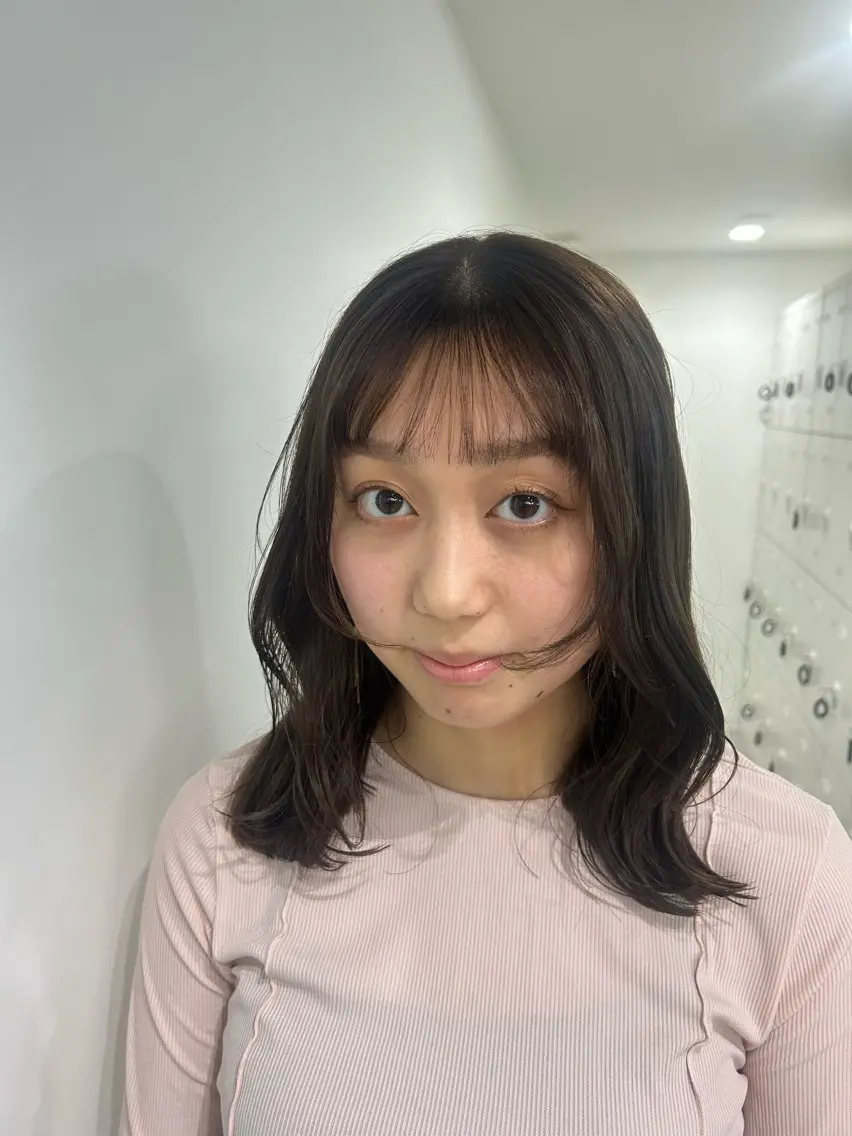 セミロング カラー 愛結 暖色カラー🎀🩰のヘアスタイル