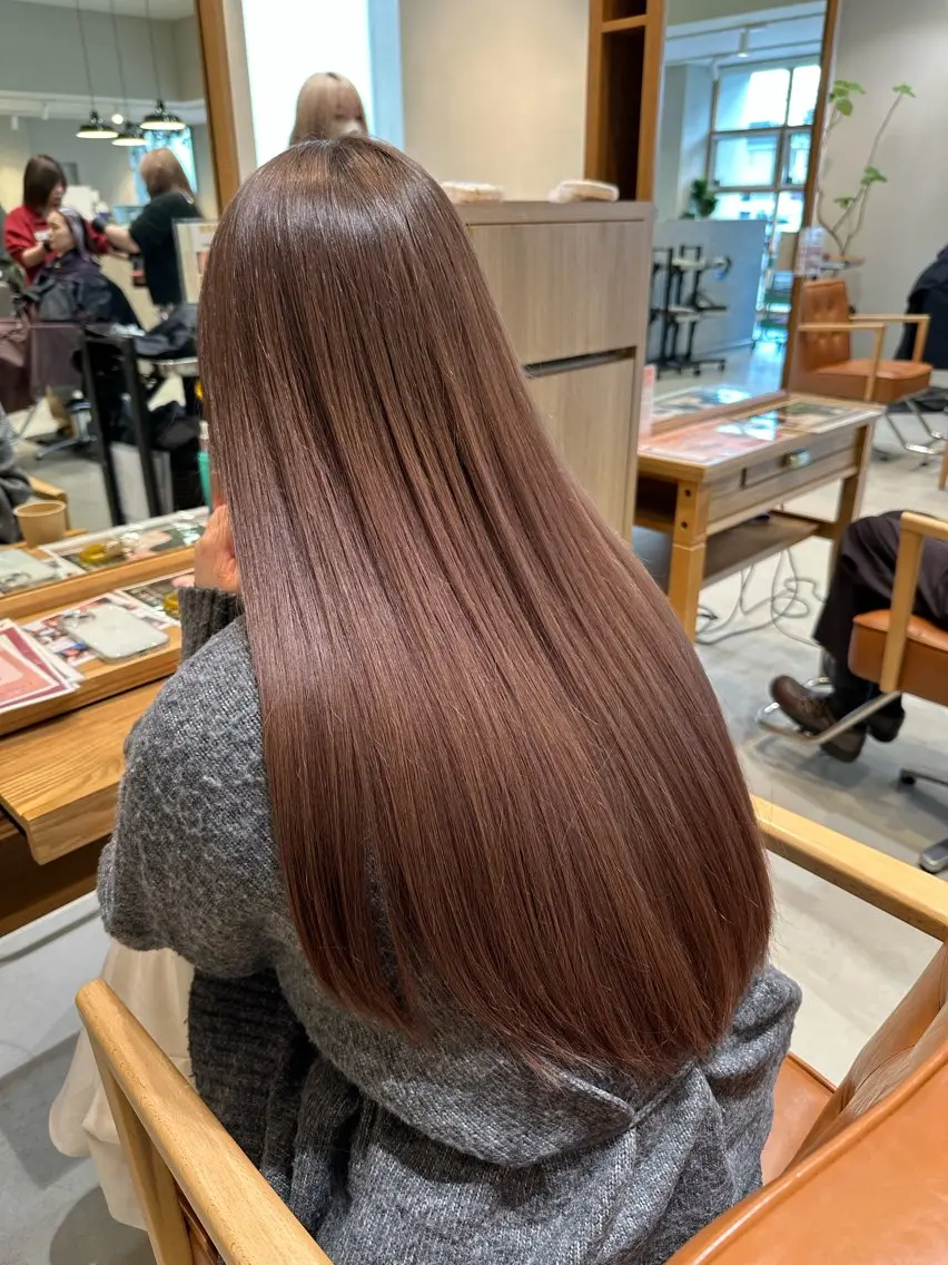ロング カラー ベージュカラー ブリーチ ピンクカラー ピンクベージュ 永野真也 透明感カラー🪞のヘアスタイル