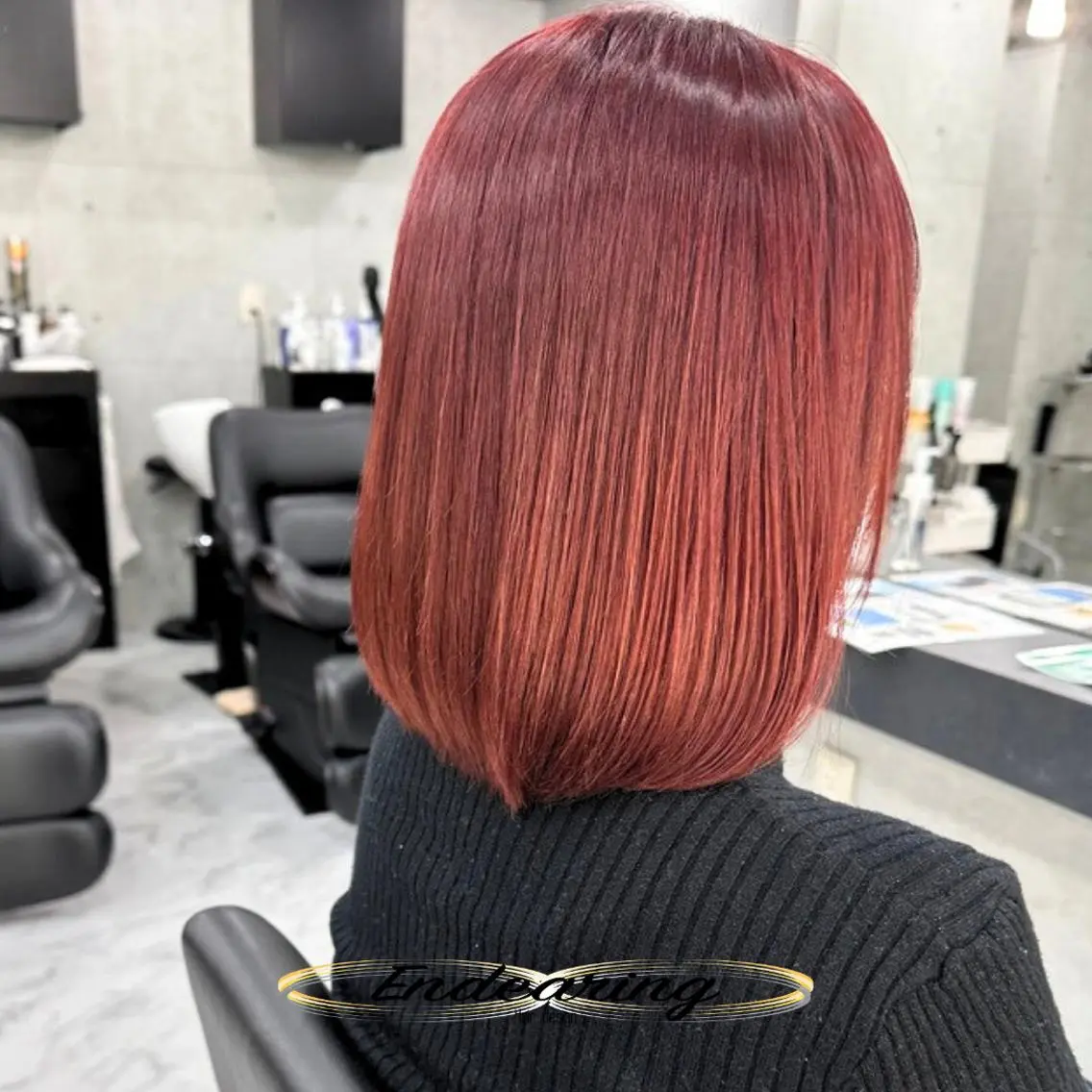 ミディアム ボブ カット ヘアカラー Endearing 銀座/レイヤーカットのヘアスタイル