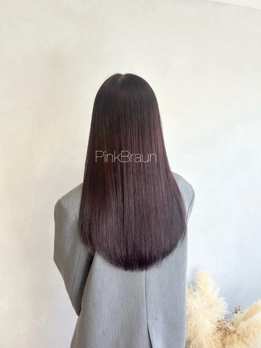 ロング カラー ブラウンカラー ピンクカラー ピンクブラウン カット ヘアカラー 暖色・似合わせカラー (廣石沙英🎀)のヘアスタイル